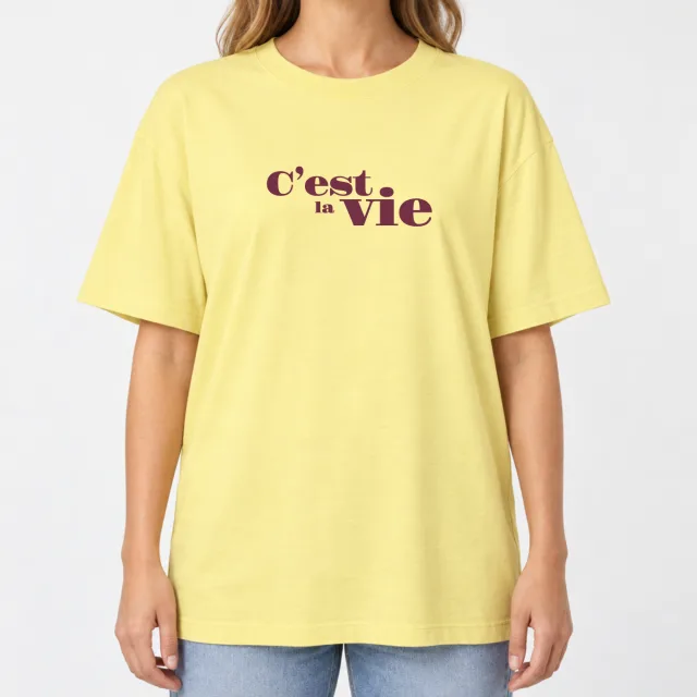 Women´s Boxy Oversized T-Shirt – C’est la vie – Deep Black
