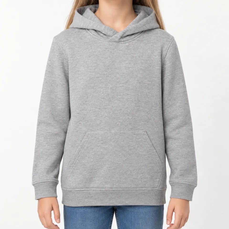 Kids  Hoodie – Kinder – Sport Grey (Heather) – Vorderseite