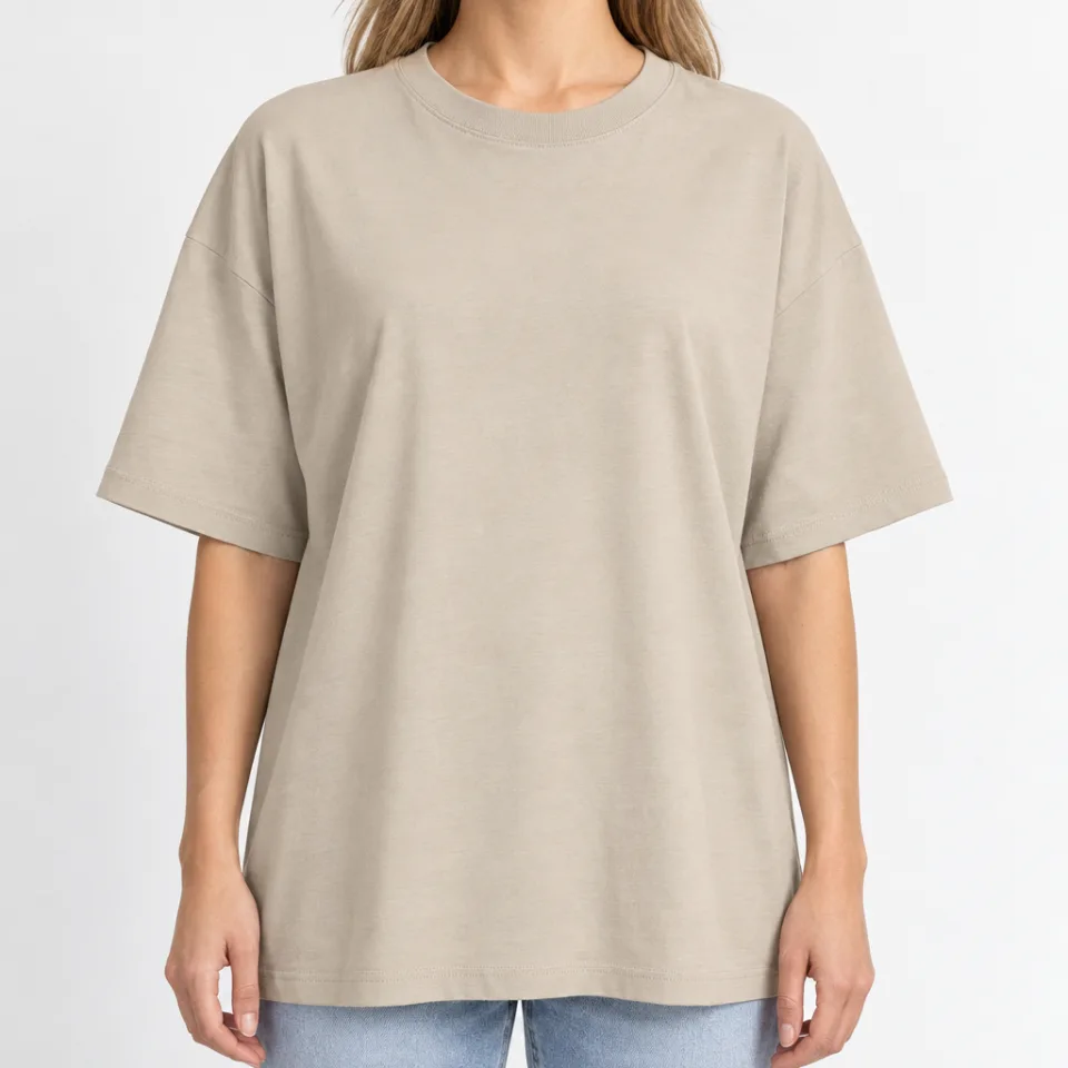 Women´s Boxy Oversized T-Shirt – Linen – Vorderseite
