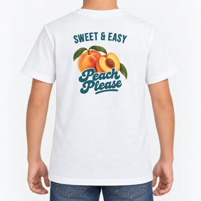 Kids T-Shirt – Kinder – Peach Please – White
