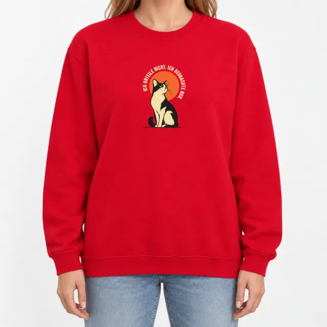 Heavy Blend Crewneck Sweatshirt – Cat – Red