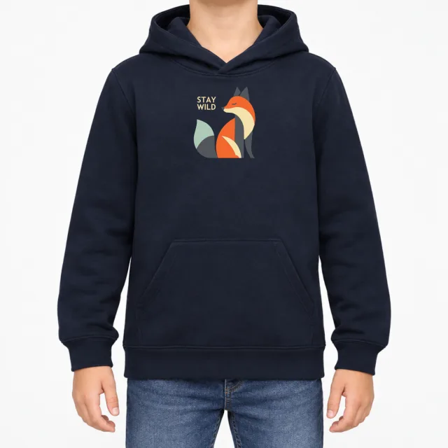 Kids  Hoodie – Fox – Navy