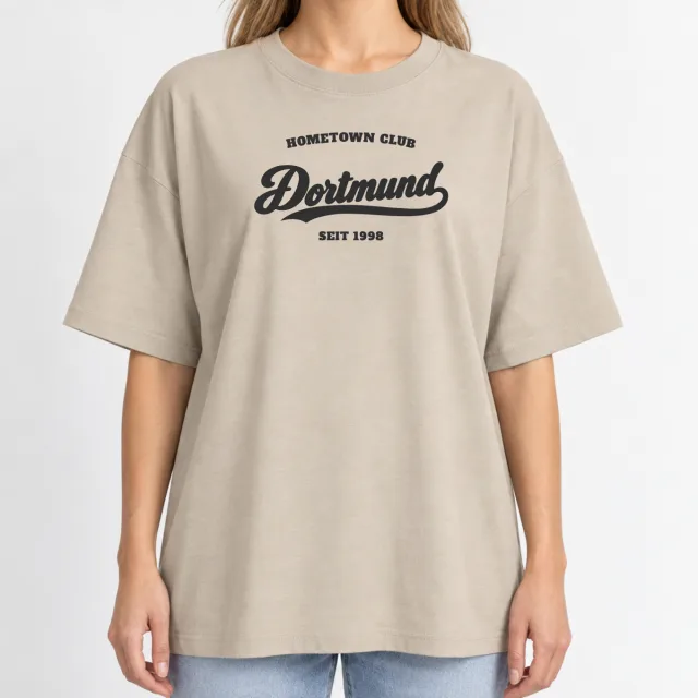 Women´s Boxy Oversized T-Shirt – Hometown Club Dortmund – Deep Black