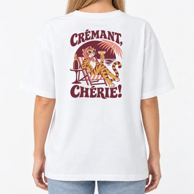 Women´s Boxy Oversized T-Shirt – Crémant, Chérie! – Deep Black