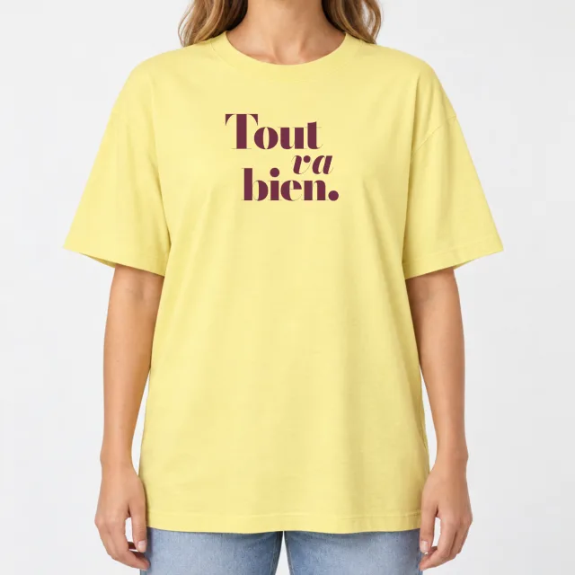 Women´s Boxy Oversized T-Shirt – Tout va bien. – Deep Black