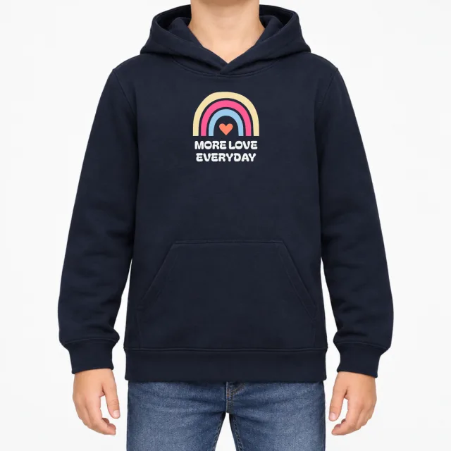Kids  Hoodie – MORE LOVE – Navy