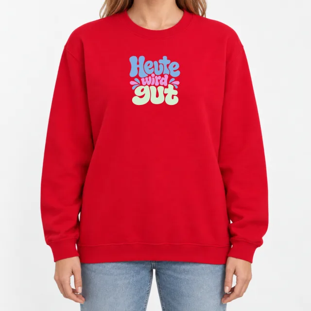 Heavy Blend Crewneck Sweatshirt – Heute wird gut – Red