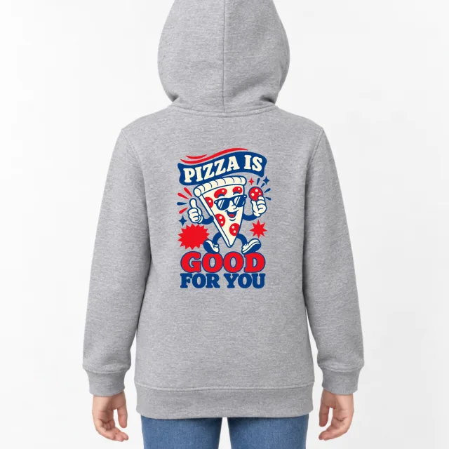 Kids  Hoodie – Pizza is good for you – Sport Grey (Heather)