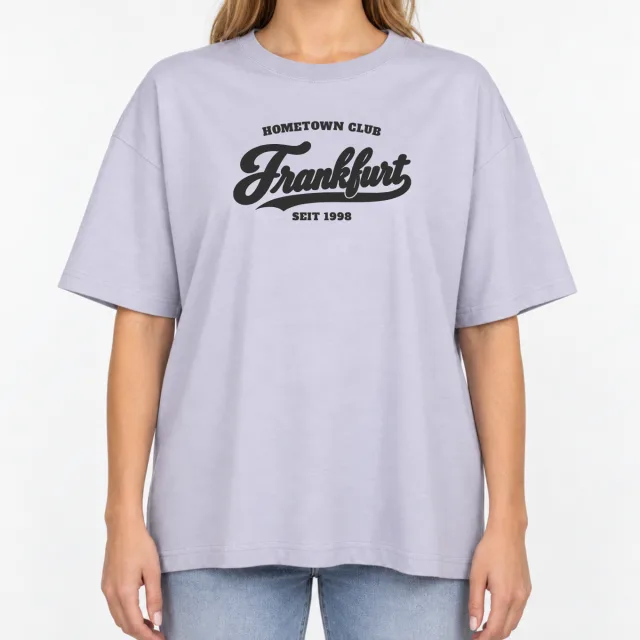 Women´s Boxy Oversized T-Shirt – Hometown Club Frankfurt – Deep Black