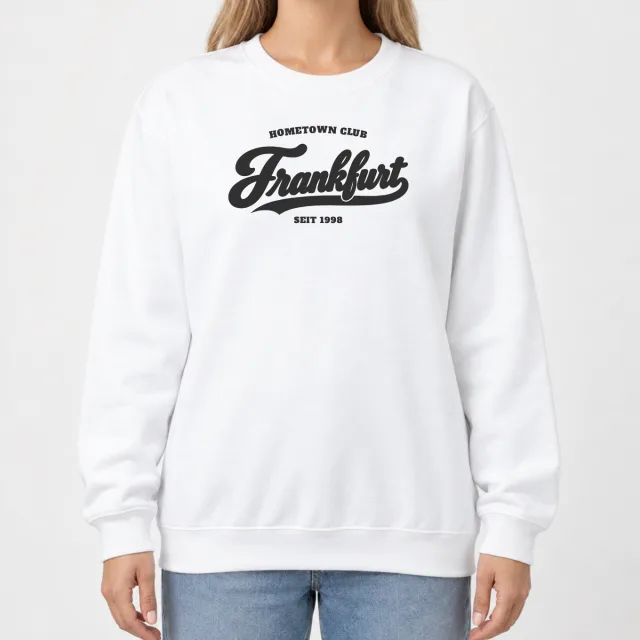 Heavy Blend Crewneck Sweatshirt – Hometown Club Frankfurt – White