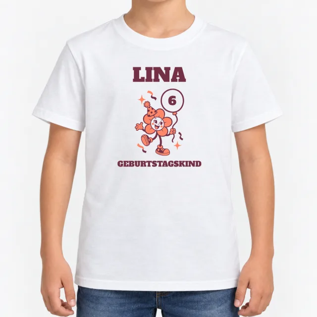 Kids T-Shirt – Kinder – Geburtstagsblume – White