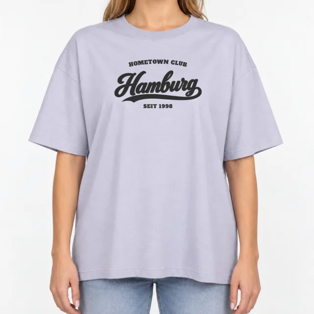 Women´s Boxy Oversized T-Shirt – Hometown Club Hamburg – Deep Black