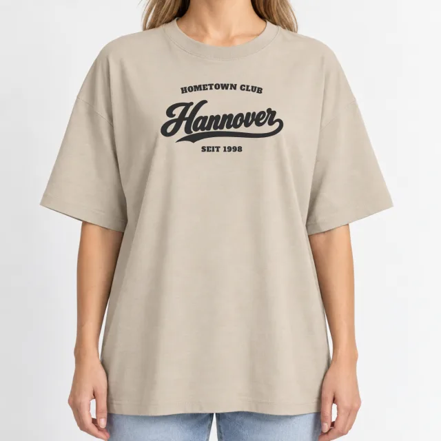 Women´s Boxy Oversized T-Shirt – Hometown Club Hannover – Deep Black
