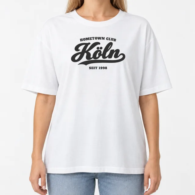 Women´s Boxy Oversized T-Shirt – Hometown Club Köln – Deep Black