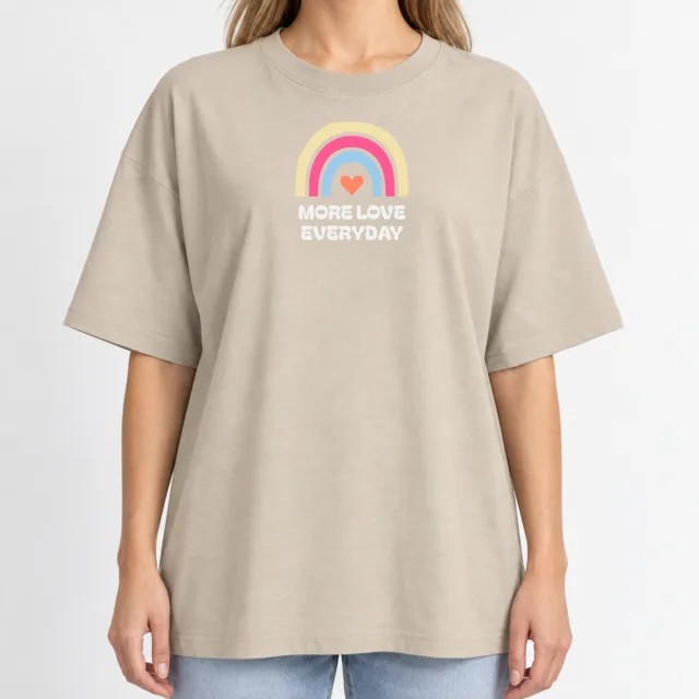 Women´s Boxy Oversized T-Shirt – MORE LOVE – Deep Black