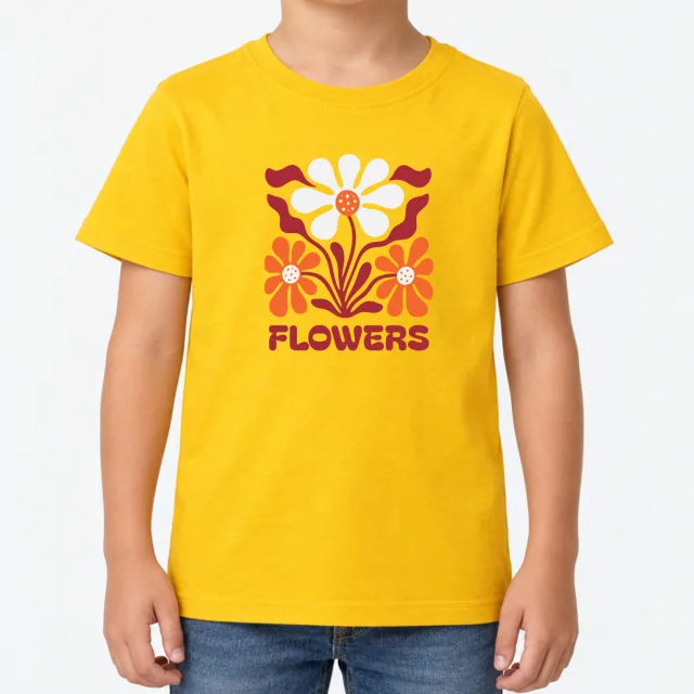 Kids T-Shirt – Kinder – Flower – Gold