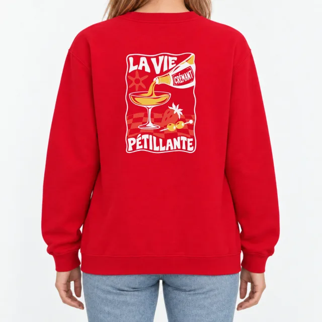 Heavy Blend Crewneck Sweatshirt – La Vie Pétillante – Red