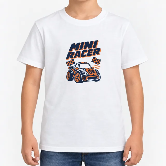 Kids T-Shirt – Kinder – Mini Racer – White