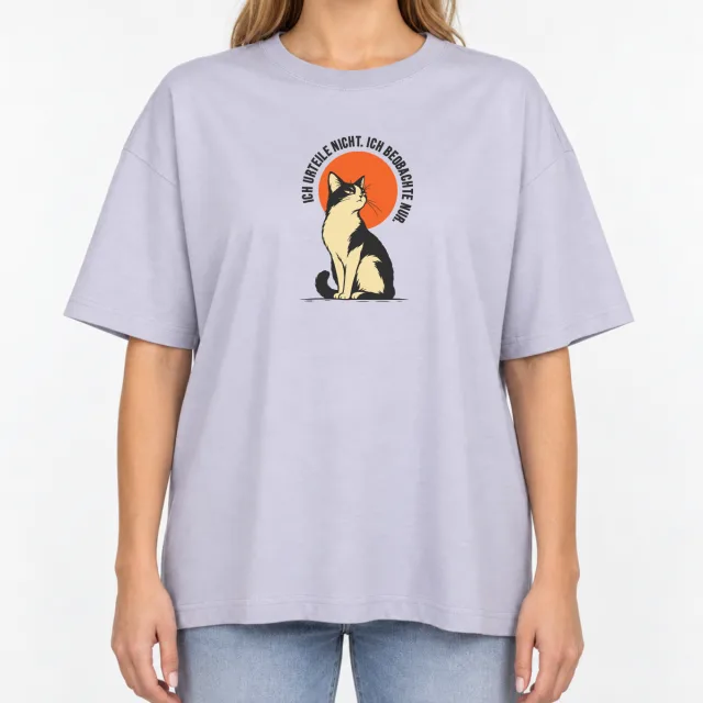 Women´s Boxy Oversized T-Shirt – Cat – Deep Black
