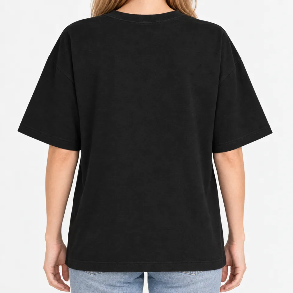 Women´s Boxy Oversized T-Shirt – Deep Black – Rückseite