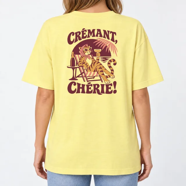 Women´s Boxy Oversized T-Shirt – Crémant, Chérie! – Deep Black