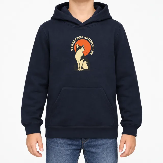 Kids  Hoodie – Cat – Navy