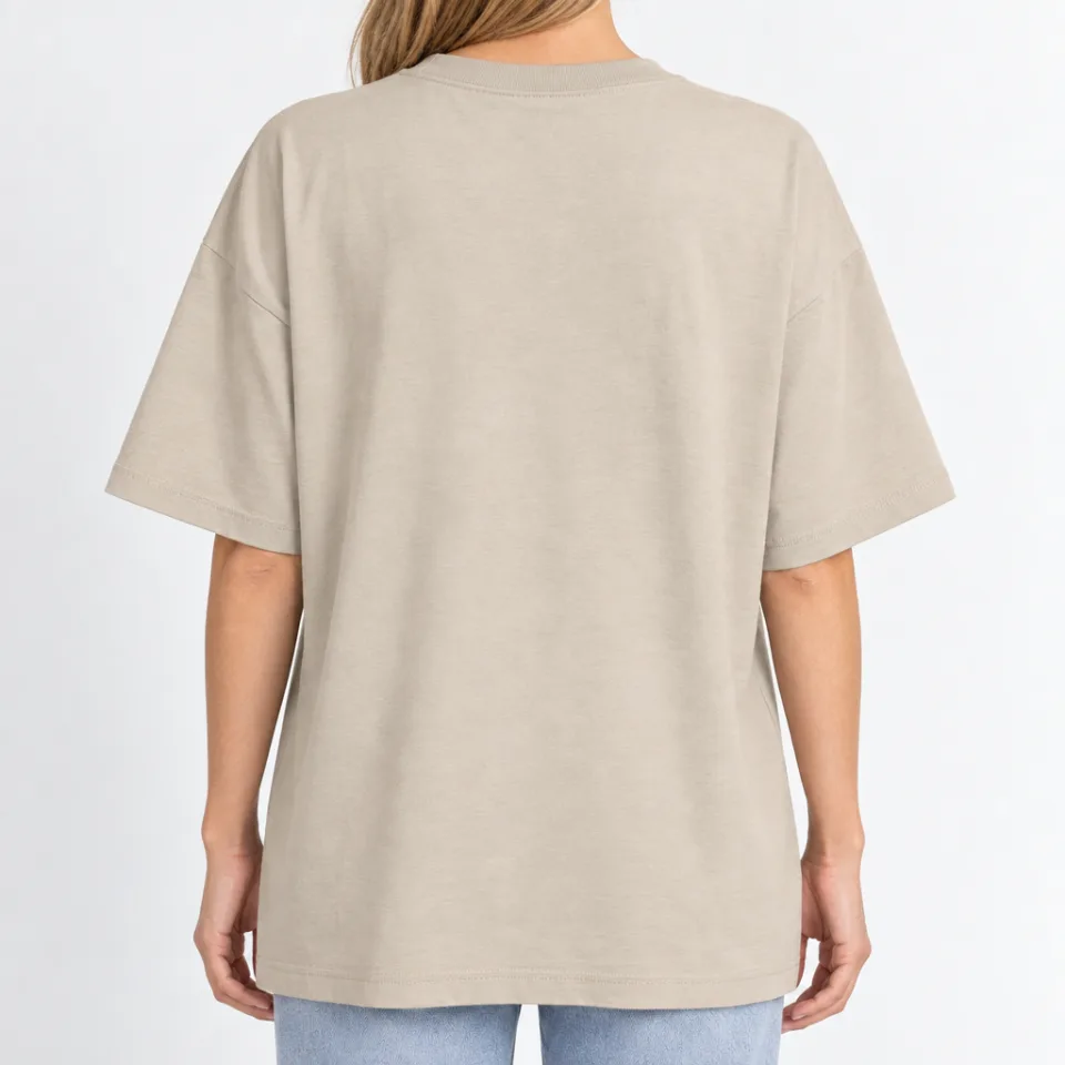 Women´s Boxy Oversized T-Shirt – Linen – Rückseite