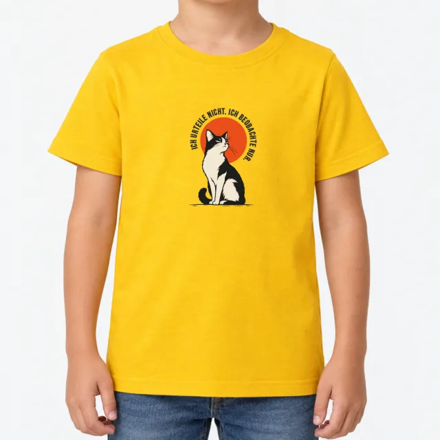 Kids T-Shirt – Kinder – Cat – Gold