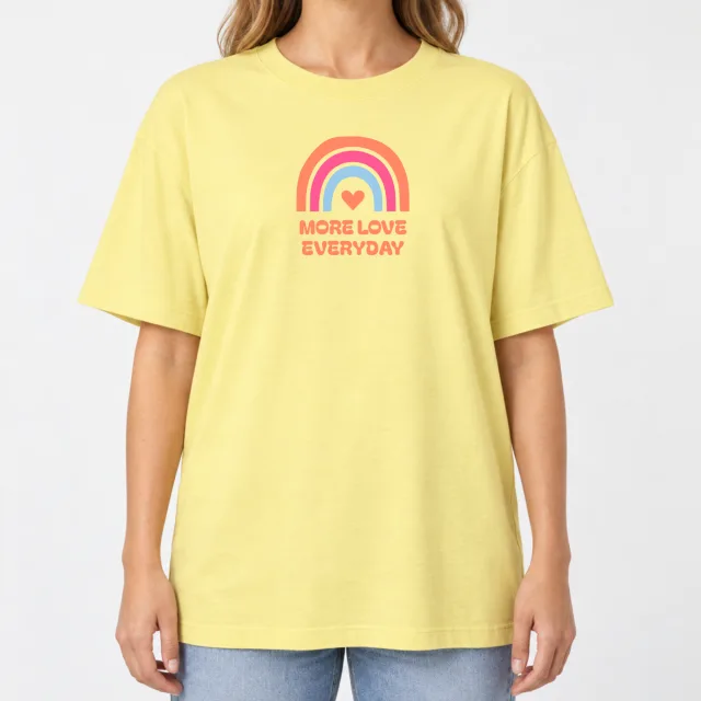 Women´s Boxy Oversized T-Shirt – MORE LOVE – Deep Black